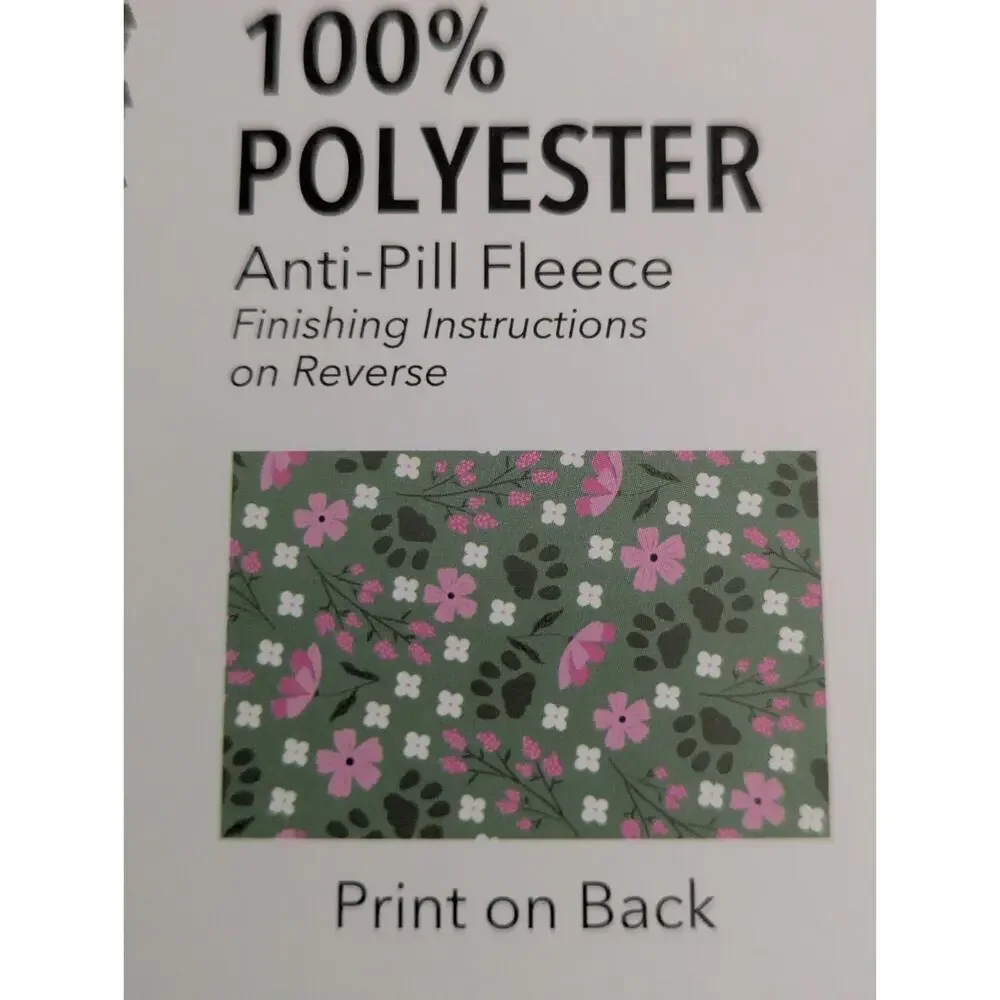 DIY No Sew Throw Kit Cat Feline Floral 48x60